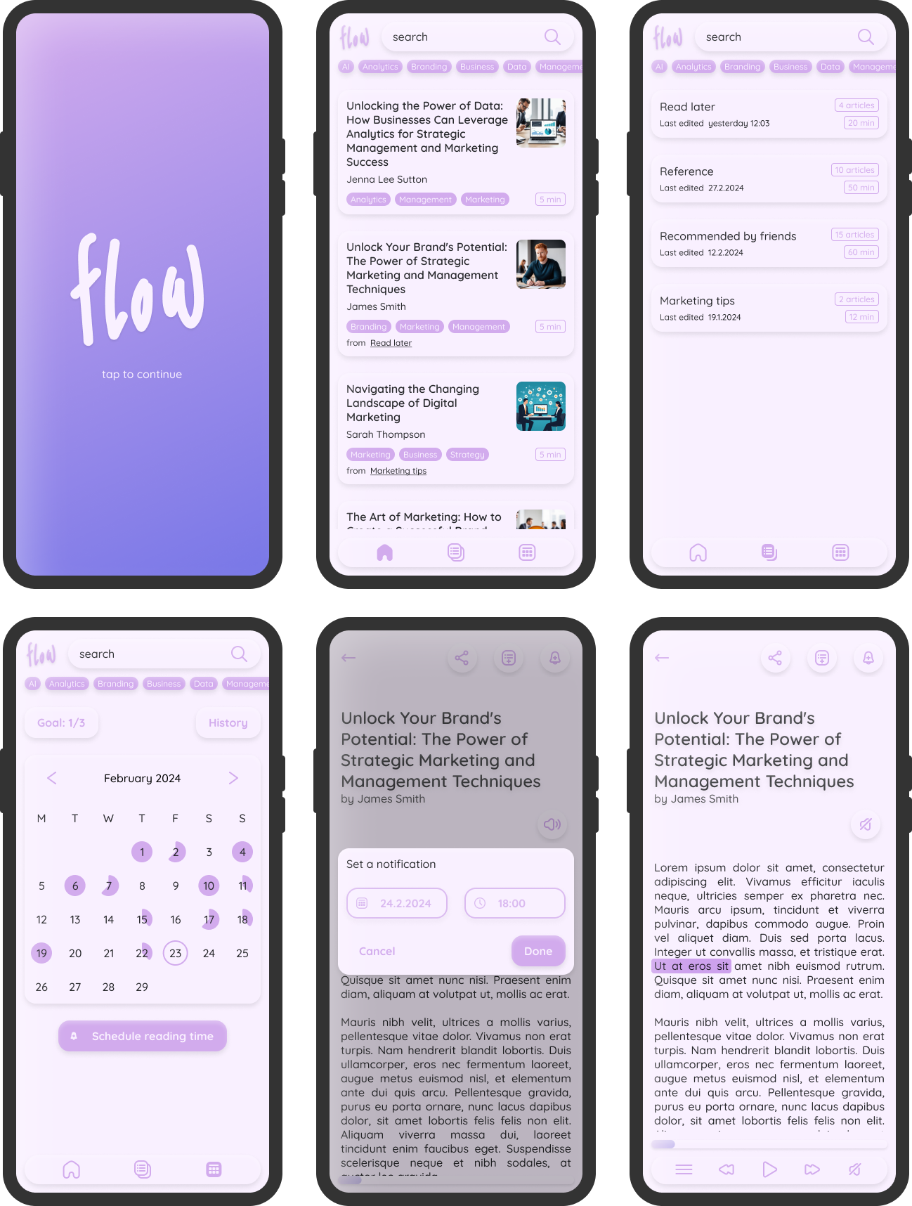 Prototype display: key frames of our design solution